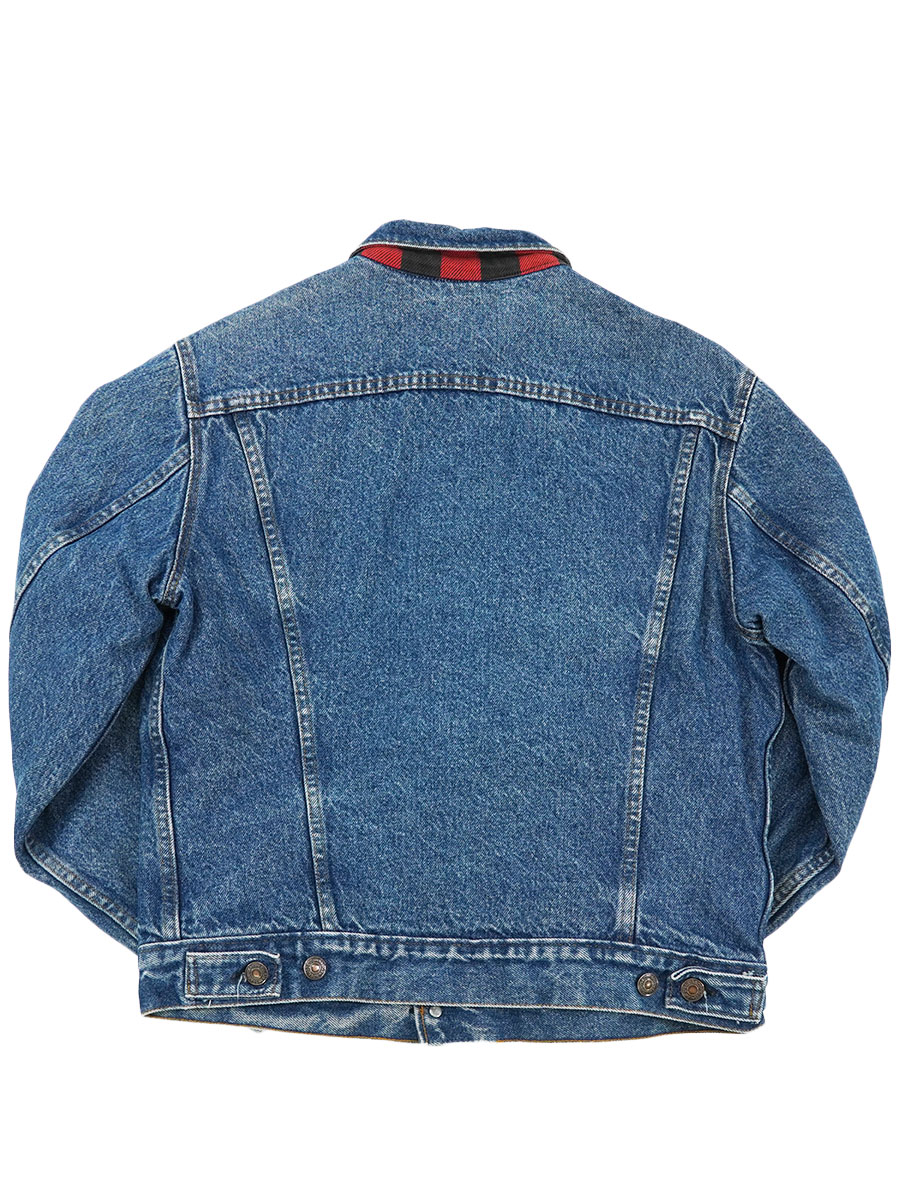 80's Levi's 70411 デニムジャケット フランネルライナー 80's Levi's 70411 デニムジャケット 赤黒チェック フランネルライナー
