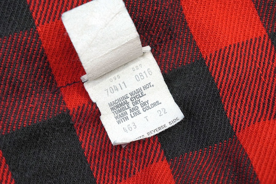 80's Levi's 70411 デニムジャケット 赤黒チェック フランネルライナー 表記(40) USA製