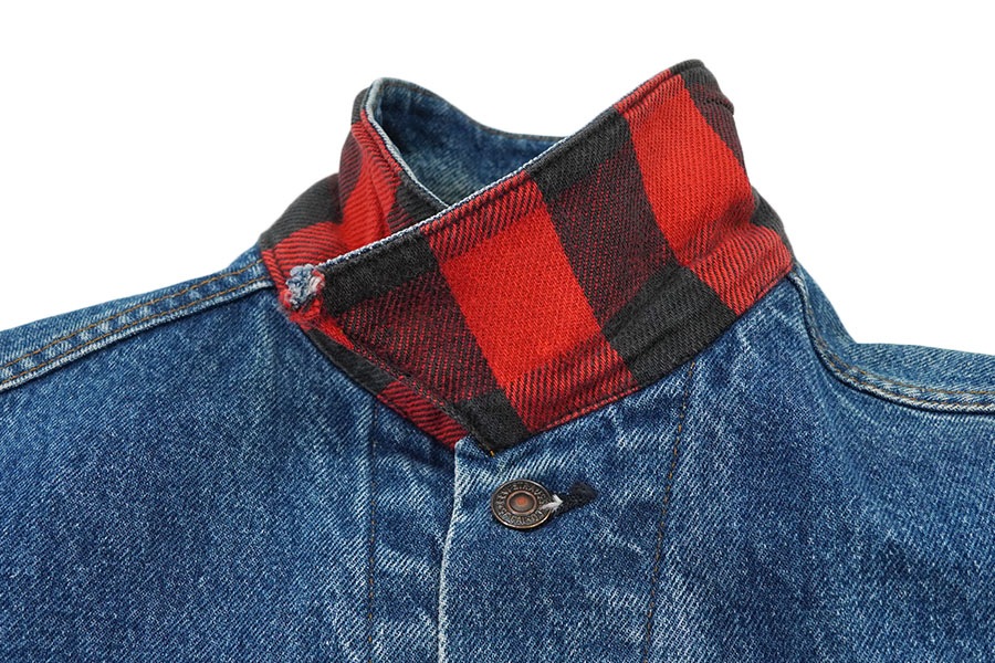 80's Levi's 70411 デニムジャケット 赤黒チェック フランネルライナー 表記(40) USA製
