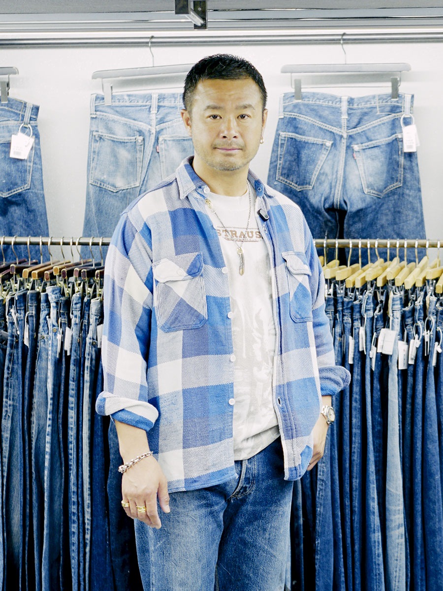 90's LEVI'S SHIRTS ''LEVI STRAUSS&CO.'' オールオーバープリント Tシャツ 表記(M) USA製