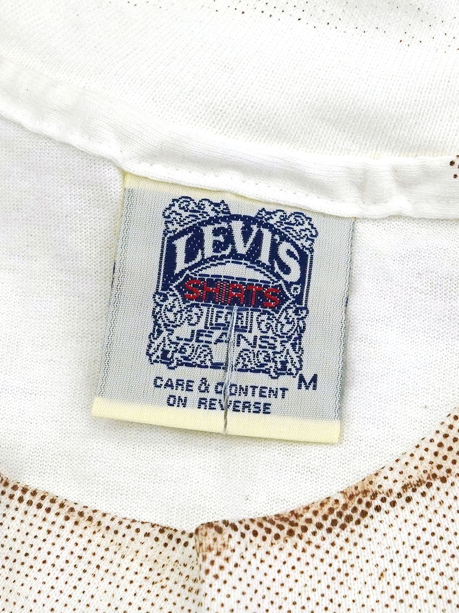 90's LEVI'S SHIRTS ''LEVI STRAUSS&CO.'' オールオーバープリント Tシャツ 表記(M) USA製