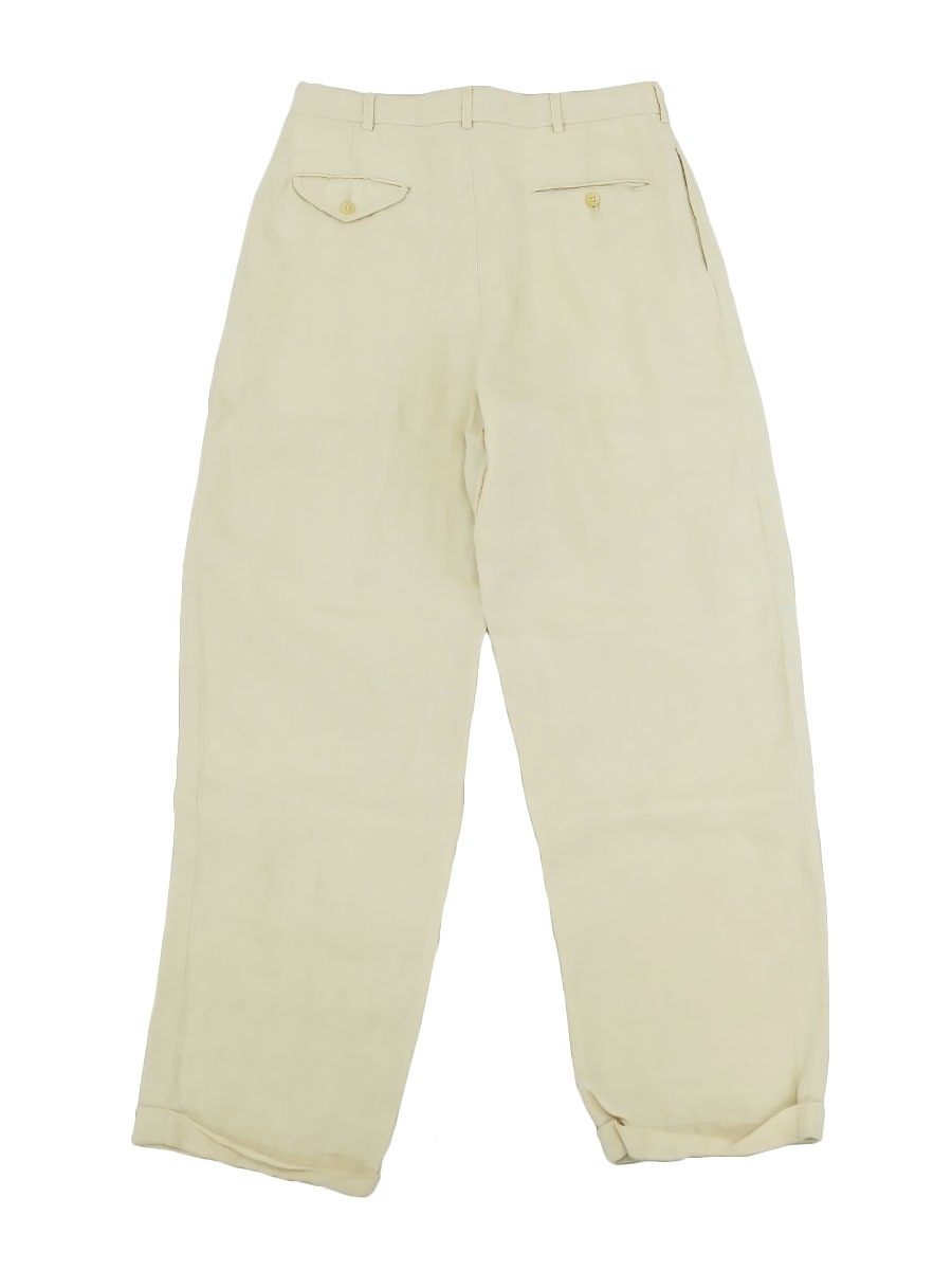 80's Ralph Lauren 2タックスラックス ナチュラル 実寸(30.5x29.5) USA製