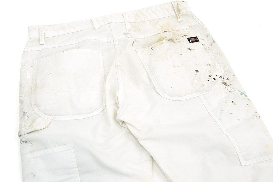 Dickies カットオフ コットンペインターパンツ ペンキ ホワイト 実寸(W35 L24位)