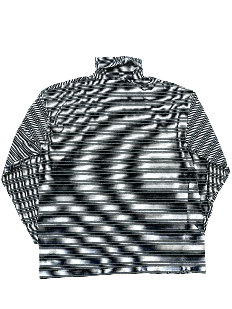 00's GAP 100%コットン ボーダー タートルネックカットソー 表記(L)