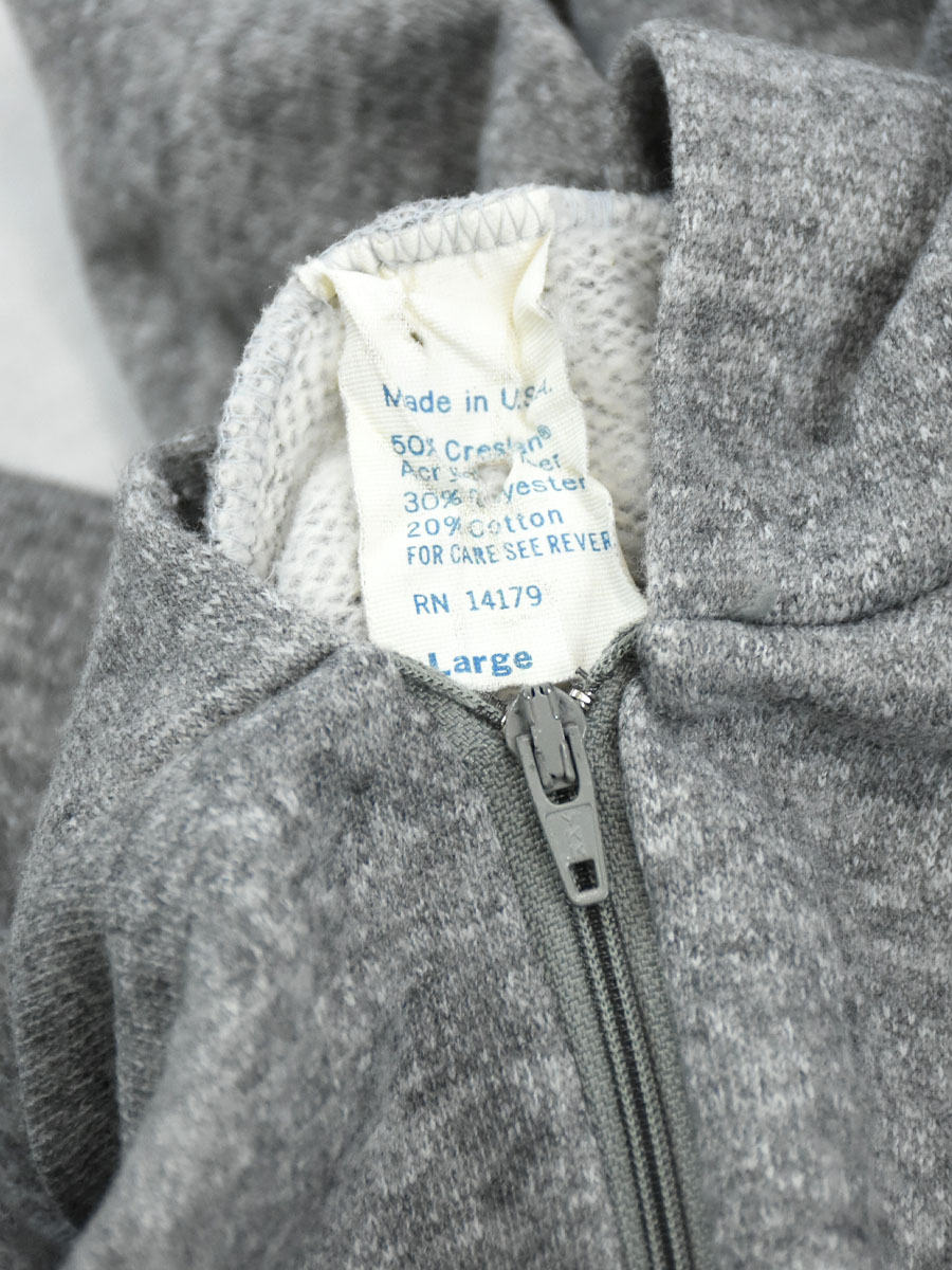 70's～ TULTEX ハーフジップ 2トーン スウェットパーカ 表記(L) USA製