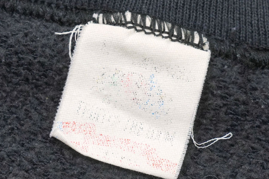 80's FRUIT OF THE LOOM ''NIKE'' スウォッシュロゴ ブートレグ ラグランスリーブスウェット ブラック 表記(L)