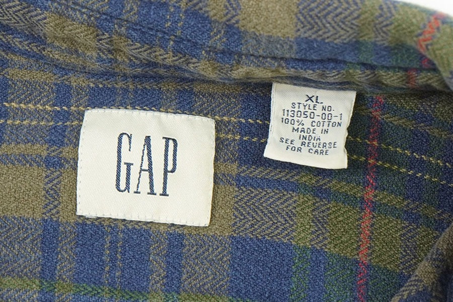 90's OLD GAP 好配色チェック フランネルシャツ 表記(XL) 