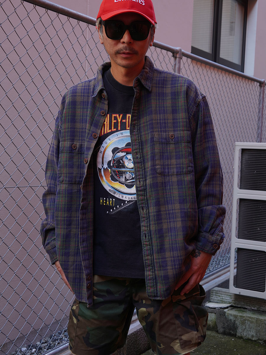 90's OLD GAP 好配色チェック フランネルシャツ 表記(XL) 