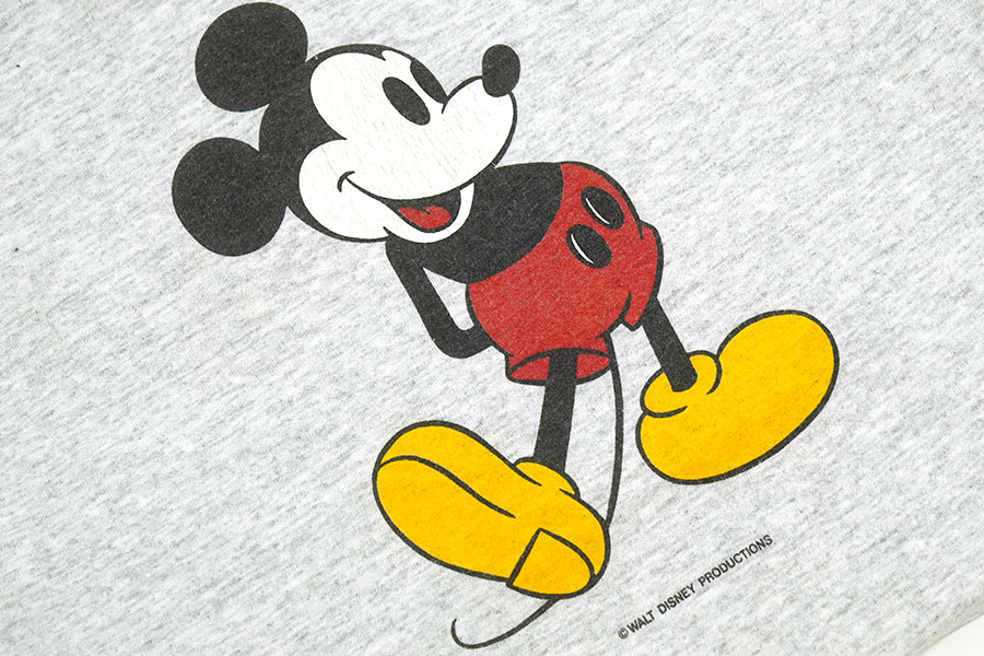 80's JERZEES ''MICKEY MOUSE'' Tシャツ グレー 表記(L) USA製