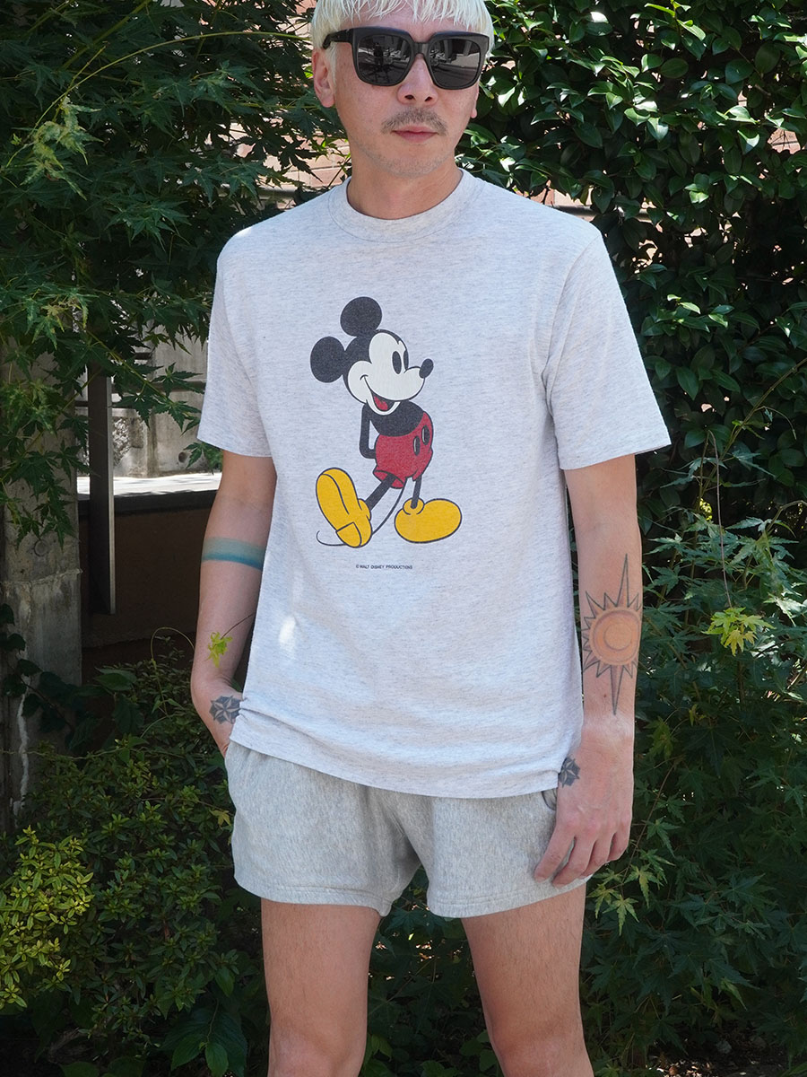 80's JERZEES ''MICKEY MOUSE'' Tシャツ グレー 表記(L) USA製