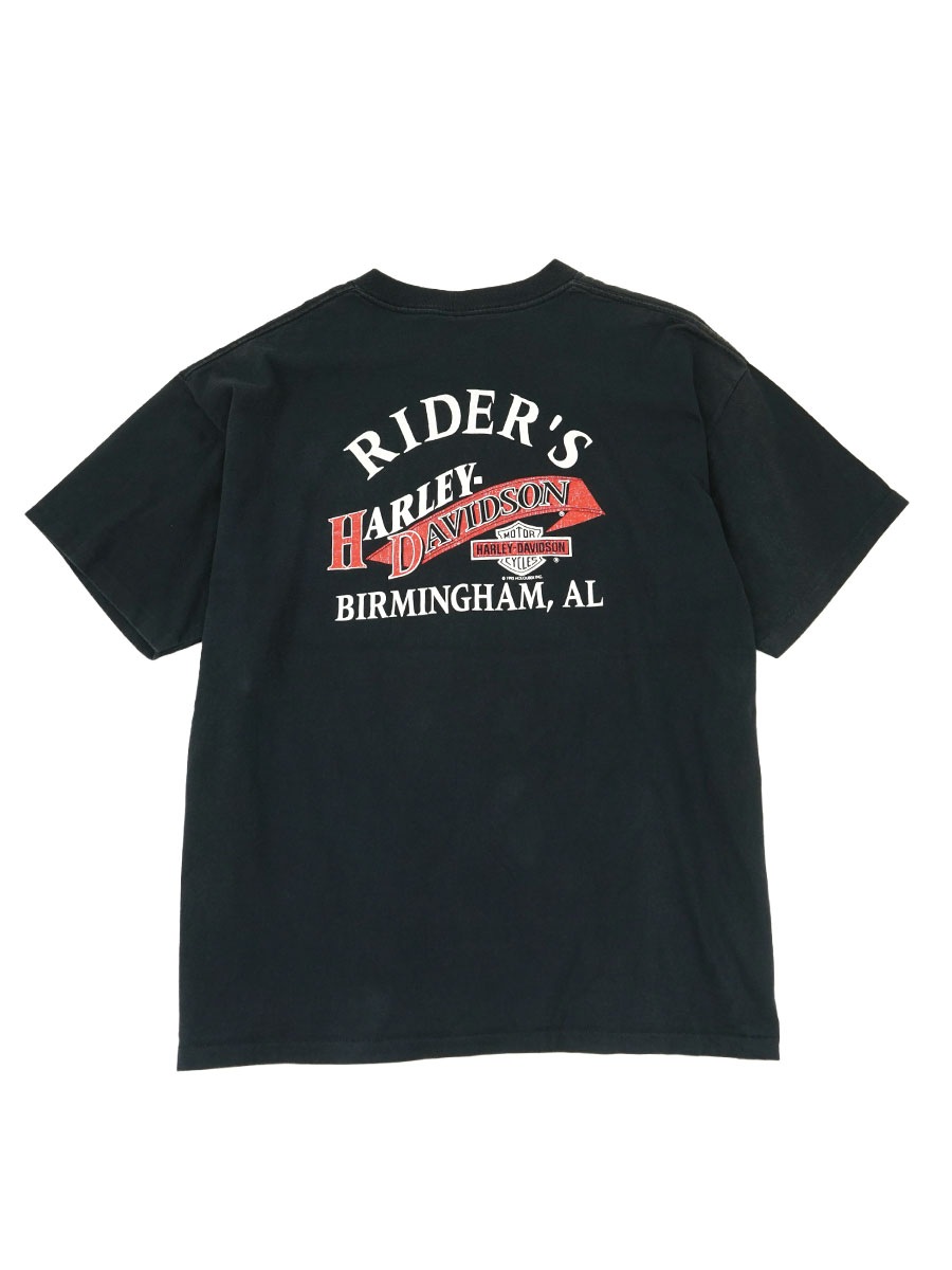 90's HARLEY-DAVIDSON ''HARLEY-DAVIDSON HEART OF STEEL'' 両面プリント Tシャツ ブラック 表記(XL) USA製
