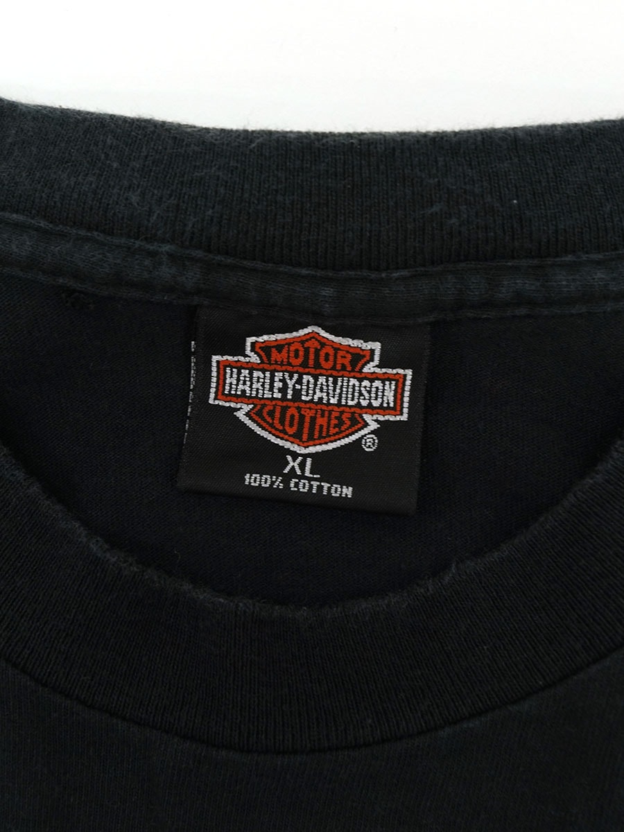 90's HARLEY-DAVIDSON ''HARLEY-DAVIDSON HEART OF STEEL'' 両面プリント Tシャツ ブラック 表記(XL) USA製