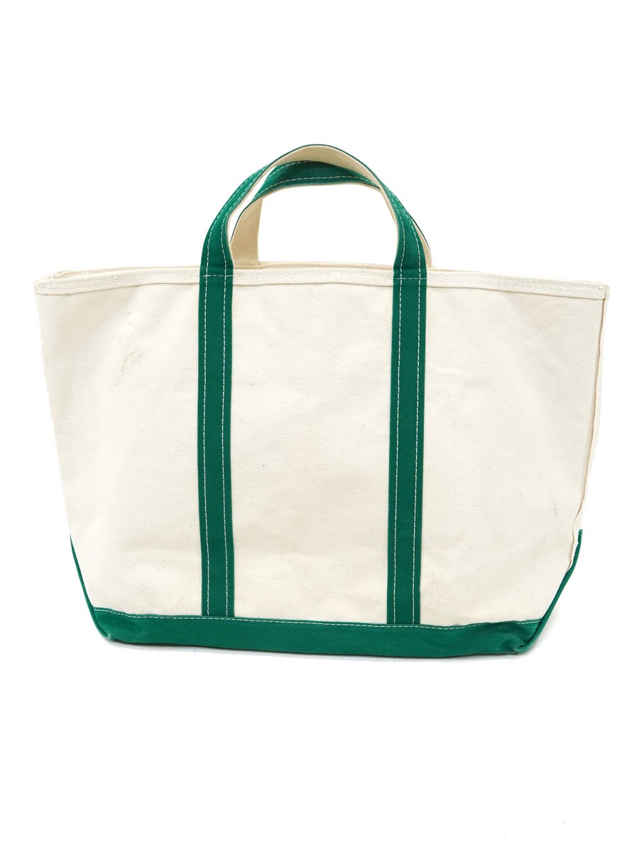 80's～ L.L.BEAN BOAT AND TOTE 生成り×グリーン ジッパータイプ