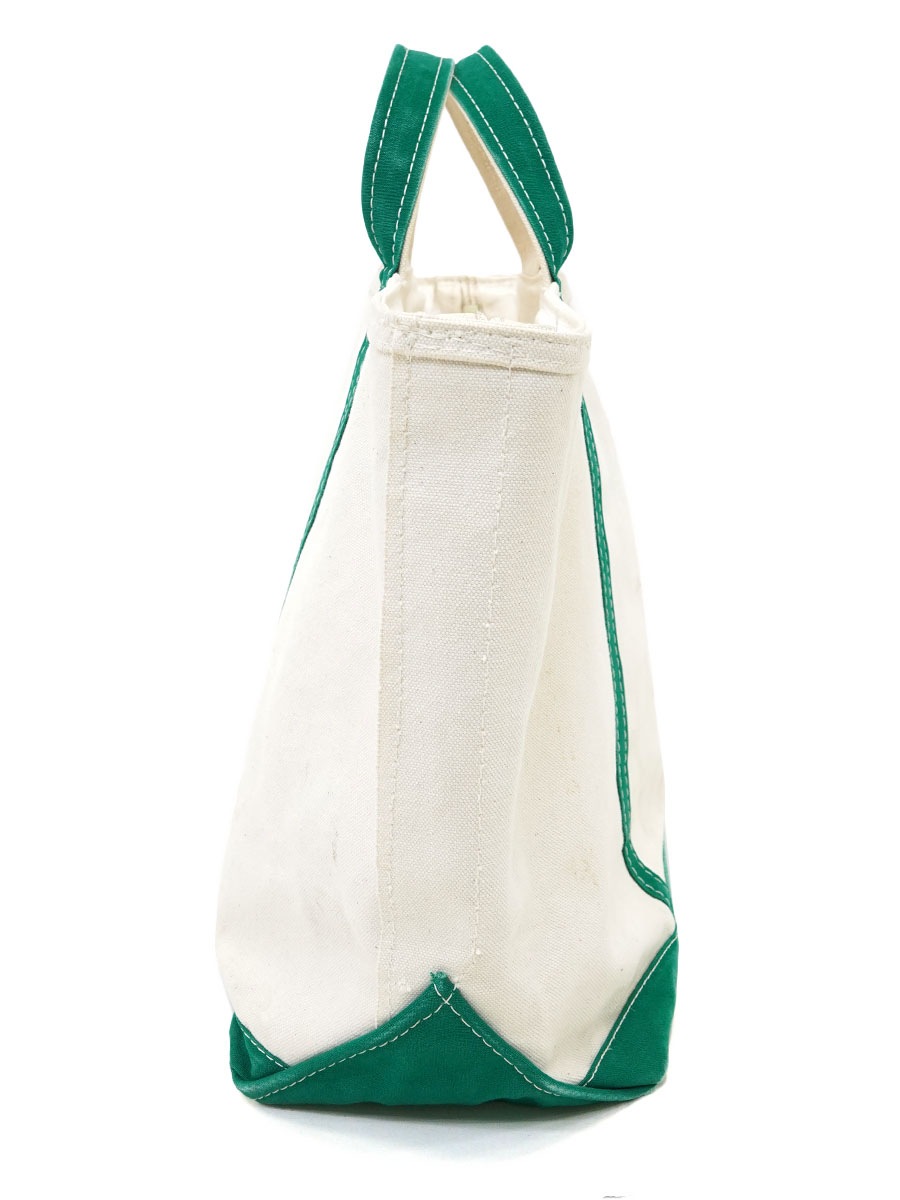 80's～ L.L.BEAN BOAT AND TOTE 生成り×グリーン ジッパータイプ