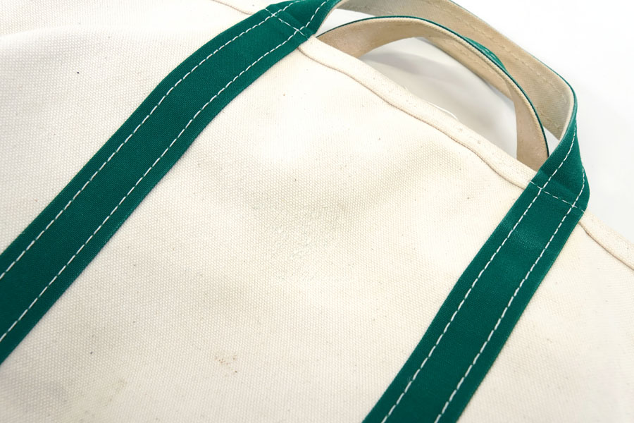 80's～ L.L.BEAN BOAT AND TOTE 生成り×グリーン ジッパータイプ