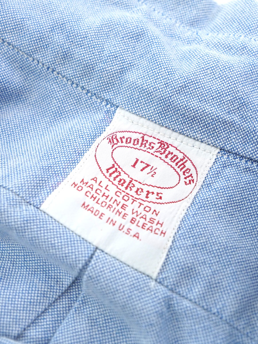 USA製 BROOKS BROTHERS オックスフォード 半袖ボタンダウンシャツ 表記(17 1/2)