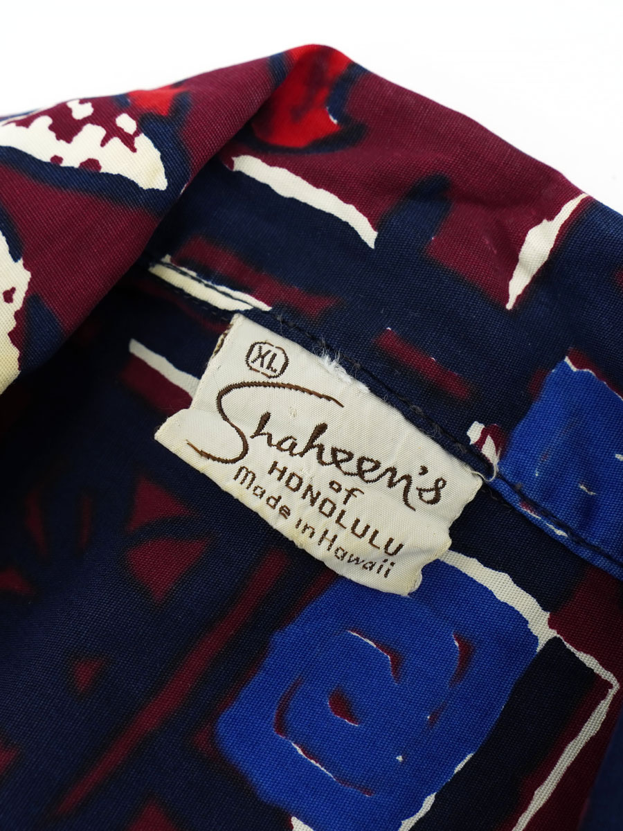 50'S SHAHEEN'S OF HONOLULU COTTON HAWAIIAN SHIRT (SIZE. X LARGE)