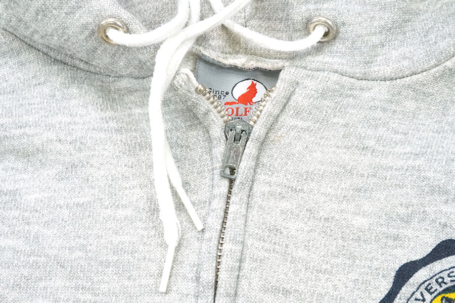 90's H.WOLF ＆SONS ''UCLA'' F/Zパーカー グレー 実寸(XL位) 
