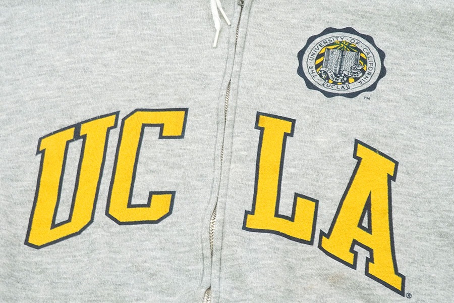 90's H.WOLF ＆SONS ''UCLA'' F/Zパーカー グレー 実寸(XL位) 