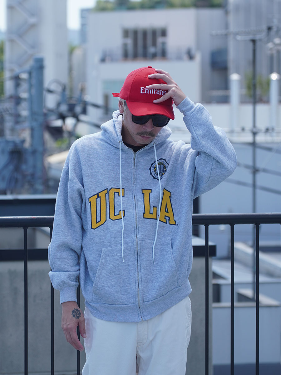 90's H.WOLF ＆SONS ''UCLA'' F/Zパーカー グレー 実寸(XL位) 