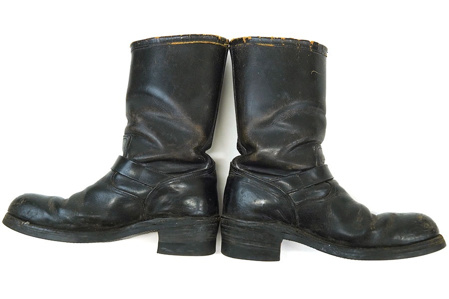 50's～ CHIPPEWA 縄タグ セパレートソール エンジニアブーツ ブラック 実寸(10位) 茶芯