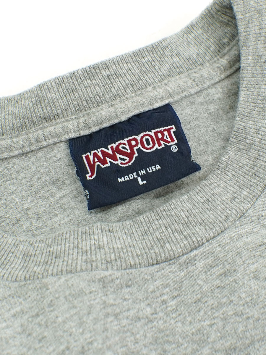 90's JANSPORT ''USNA'' 両面プリント ロングスリーブTシャツ グレー 表記(L) USA製