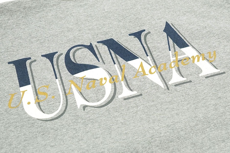 90's JANSPORT ''USNA'' 両面プリント ロングスリーブTシャツ グレー 表記(L) USA製