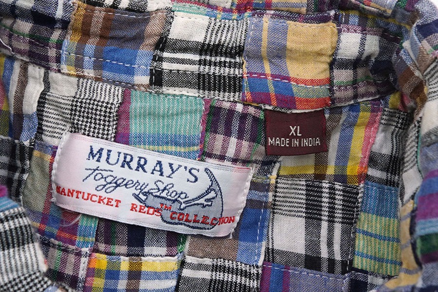 90'S MURRAY'S TOGGERY SHOP PATCHWORK CRAZY PATTERN COTTON SHIRT (SIZE.X LARGE)