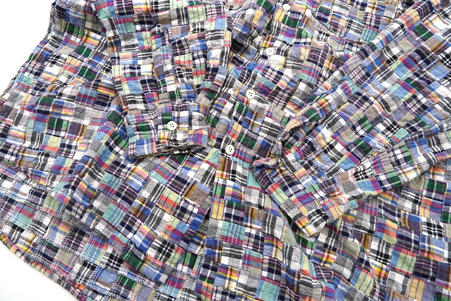 90'S MURRAY'S TOGGERY SHOP PATCHWORK CRAZY PATTERN COTTON SHIRT (SIZE.X LARGE)