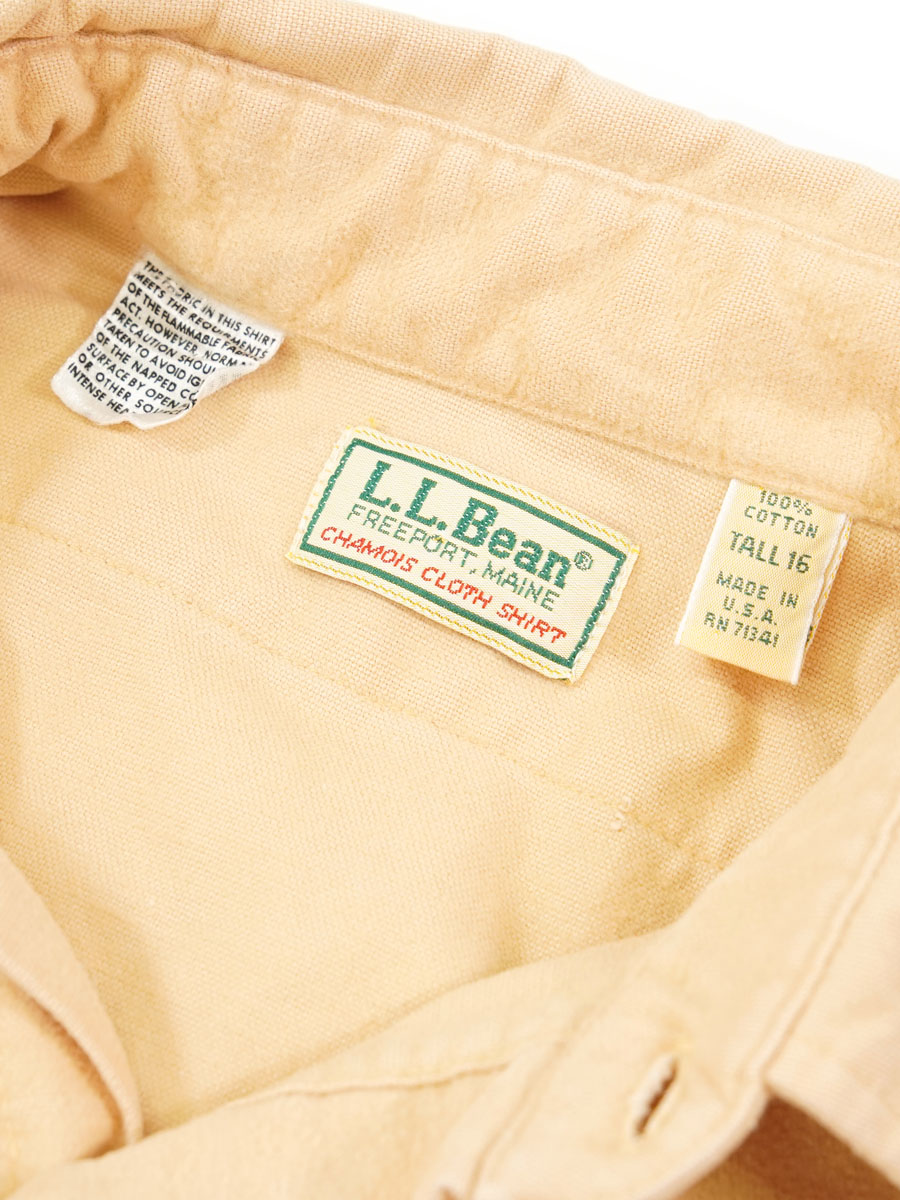 90'S L.L.BEAN CHAMOIS CLOTH SHIRT SALMON PINK (SIZE.16 TALL) MADE IN USA