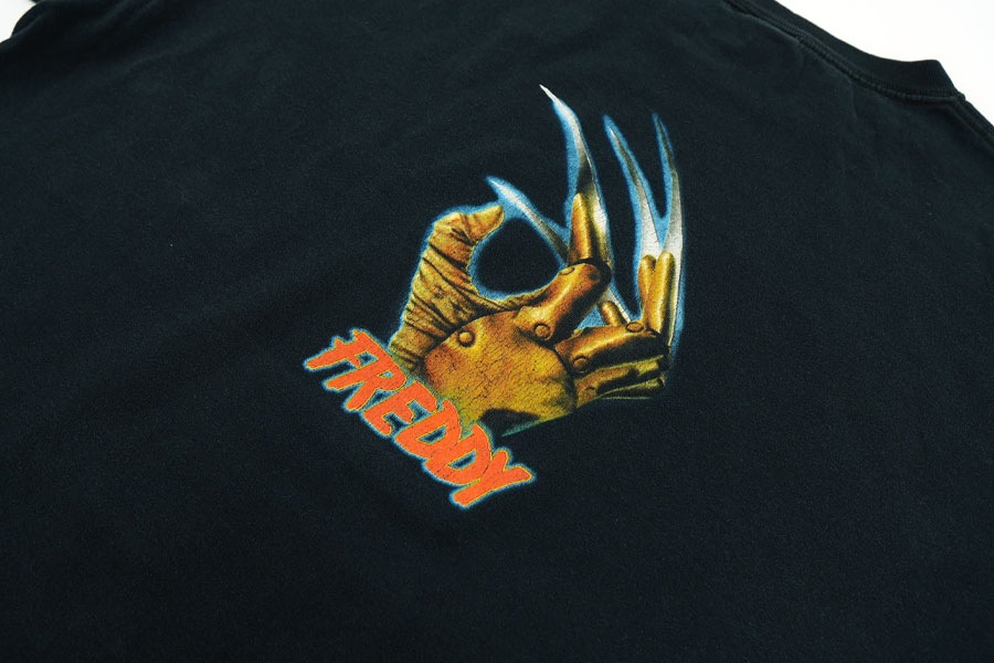 00's anvil ''エルム街の悪夢'' フレディ 両面プリント Tシャツ 表記(XL)