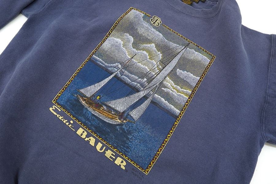 80's 黒タグ エディバウアー ボート スウェット 表記(M) USA製