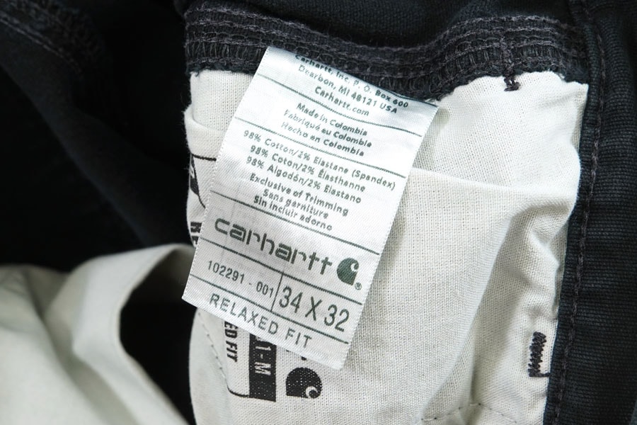 CARHARTT RELAXED FIT CANVAS WORK PANTS BLACK (SIZE.W34 L32)