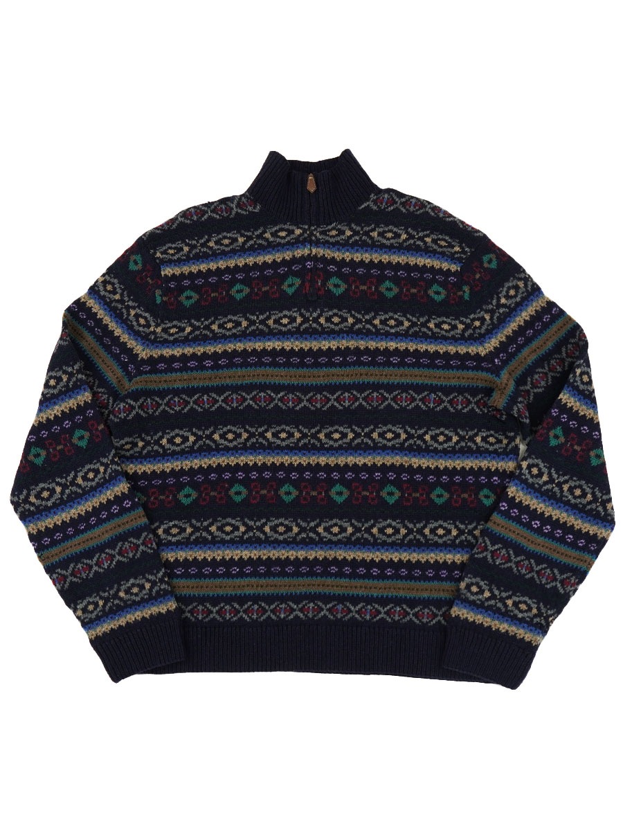 ラルフローレン フェアアイル柄 ハンドニット H/Z ウールセーター 表記(XXL)
