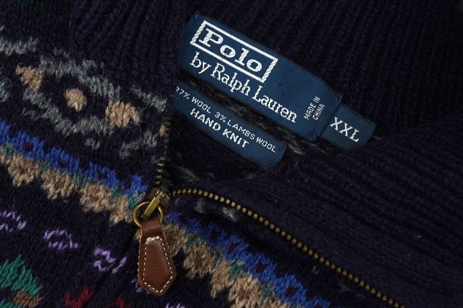 ラルフローレン フェアアイル柄 ハンドニット H/Z ウールセーター 表記(XXL)