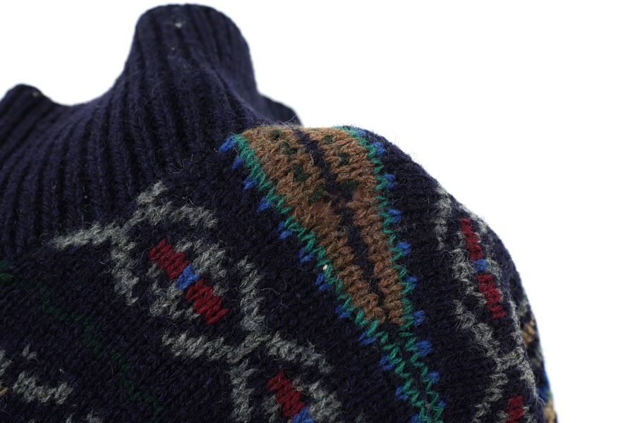 ラルフローレン フェアアイル柄 ハンドニット H/Z ウールセーター 表記(XXL)