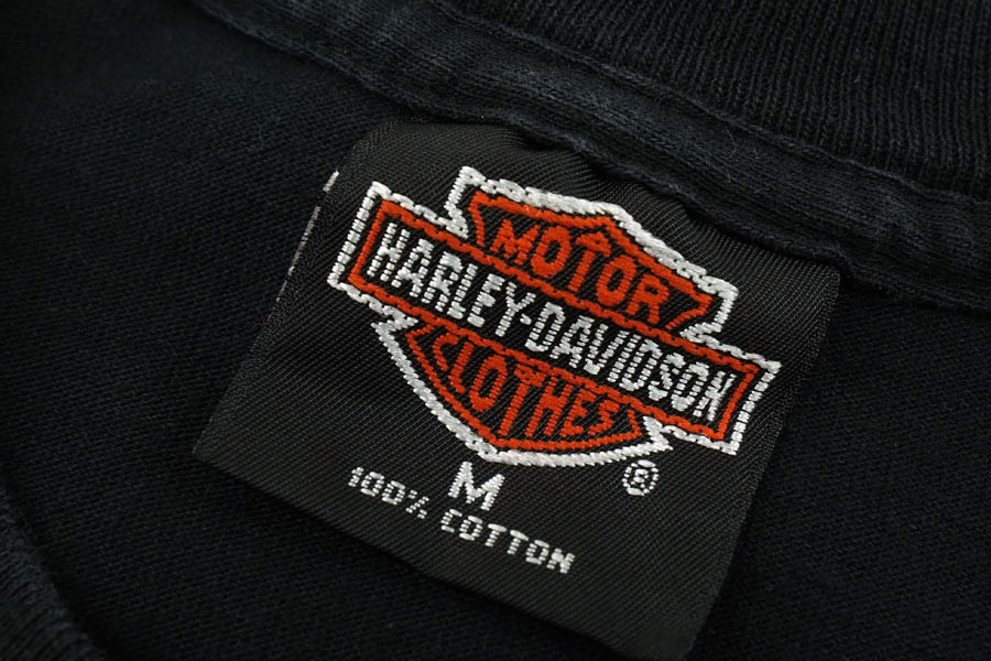 90's H-D ハーレーダヴィッドソン ''On the eigth day, God created...'' 両面プリント Tシャツ 表記(M) 堕天使