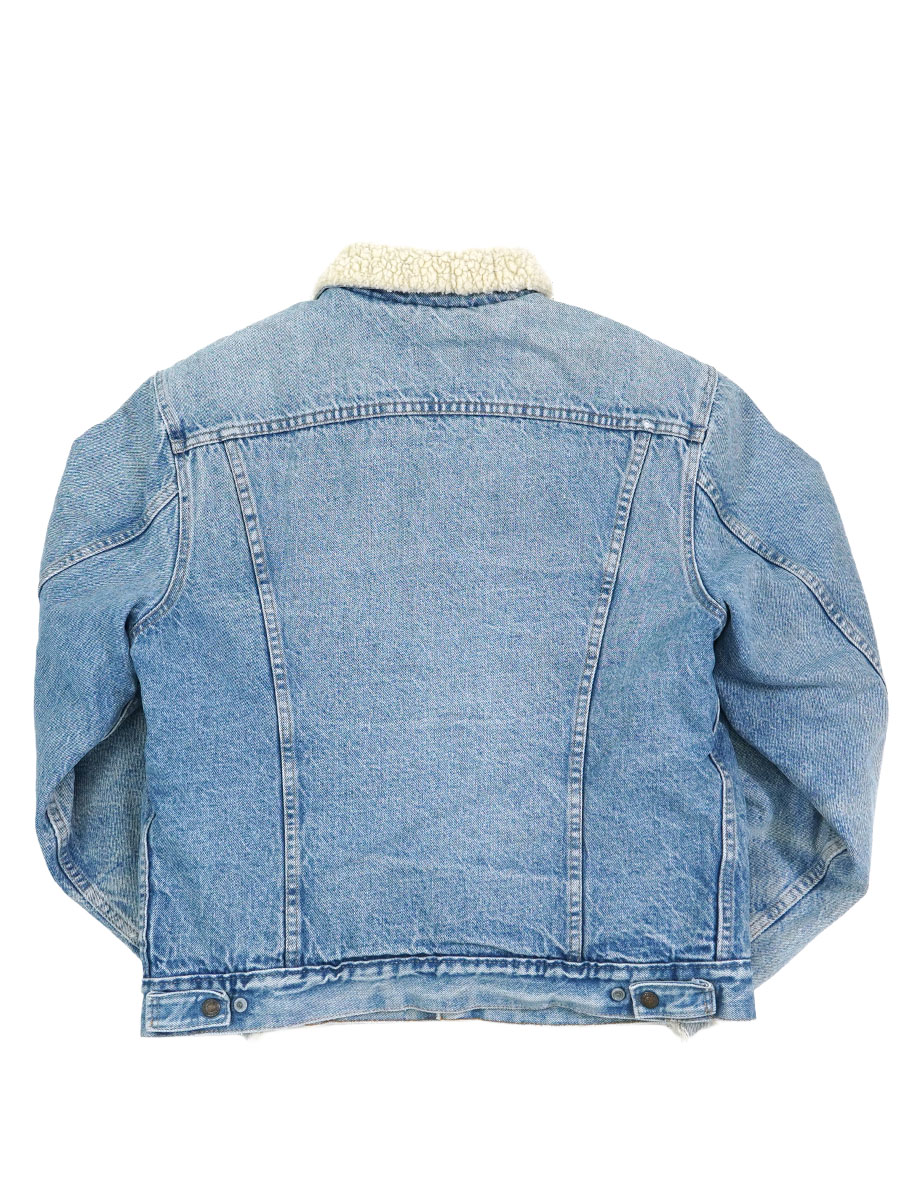70's Levi's 70605 デニムボアジャケット 実寸(L位) 袖薄ヒゲ
