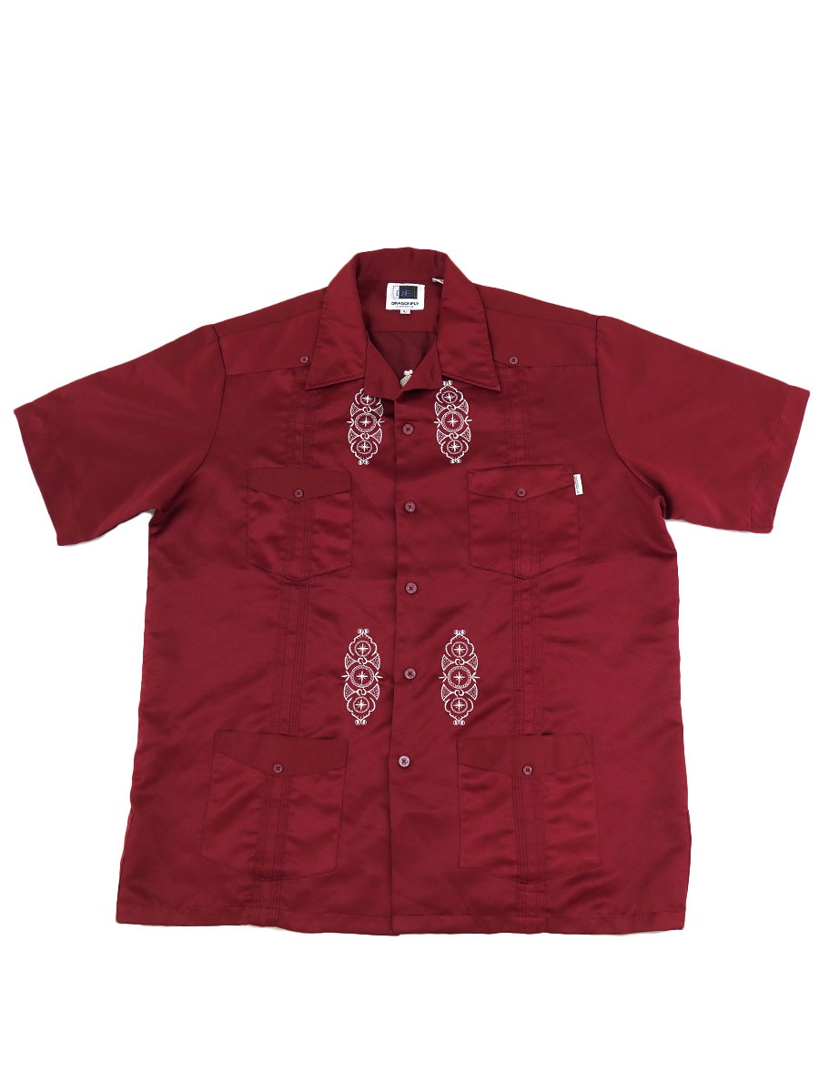 DRAGON FLY キューバシャツ ワイン 表記(L)