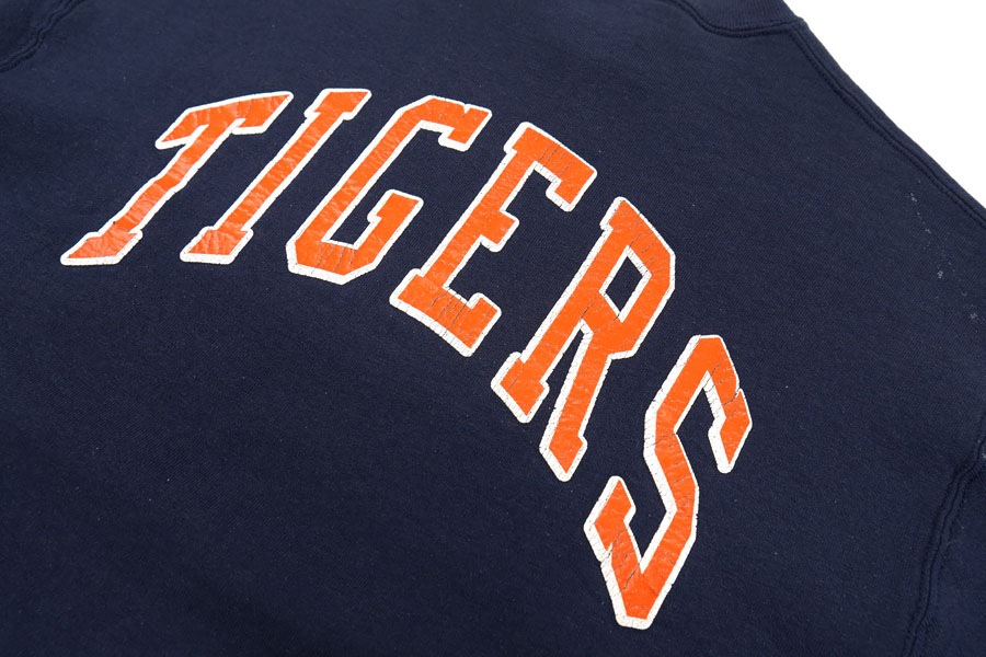 80's RUSSELL ATHLETIC ''AUBURN TIGERS'' 前Vスウェット 表記(L) USA製 両面プリント