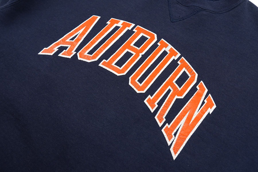 80's RUSSELL ATHLETIC ''AUBURN TIGERS'' 前Vスウェット 表記(L) USA製 両面プリント