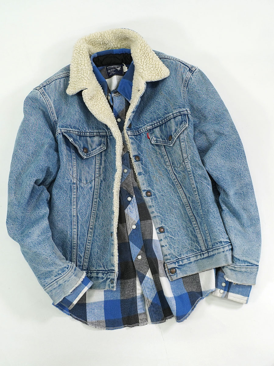 80's Wrangler ブロックチェック ウエスタンフランネルシャツ 表記(16 1/2-35) USA製