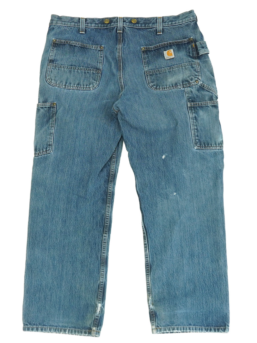 CARHARTT DOUBLE KNEE DENIM PAINTER PANTS DAMAGE！ (SIZE.W38 L30)