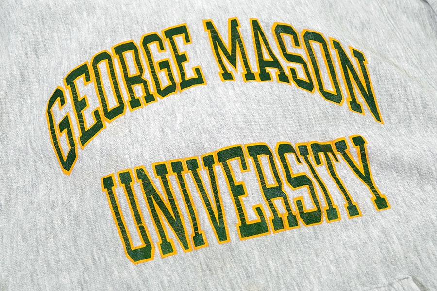 80's プリントタグ チャンピオン RWパーカ ''GEORGE MASON UNIVERSITY'' グレー 表記(XL) USA製