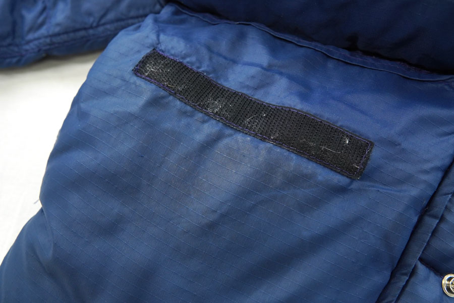 70's 茶タグ ノースフェイス リップストップ ダウンJKT ネイビー 表記(S)