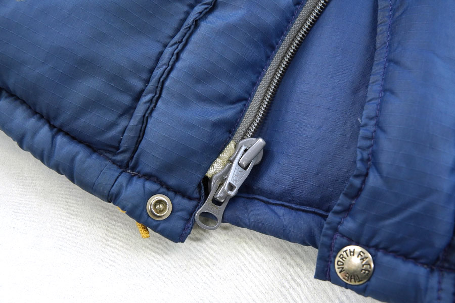 70's 茶タグ ノースフェイス リップストップ ダウンJKT ネイビー 表記(S)