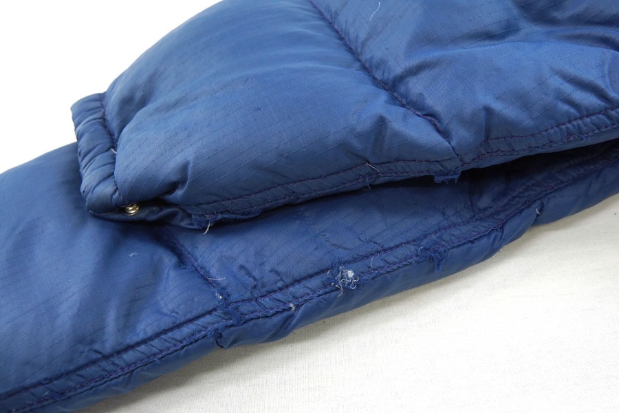 70's 茶タグ ノースフェイス リップストップ ダウンJKT ネイビー 表記(S)