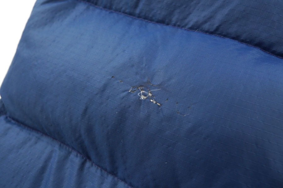 70's 茶タグ ノースフェイス リップストップ ダウンJKT ネイビー 表記(S)