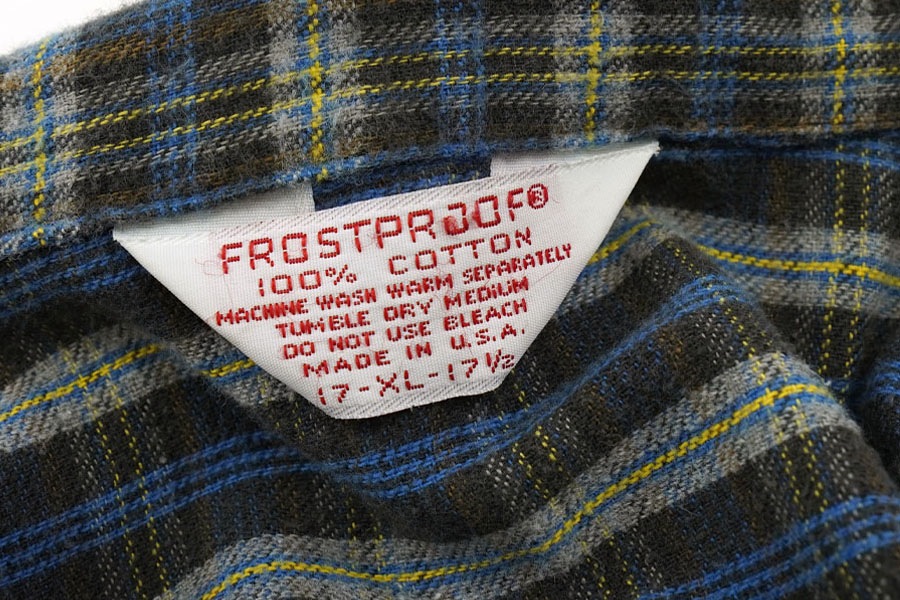 70's～ FROSTPROOF 好配色チェック ライトフランネルシャツ 表記(17-17 1/2)