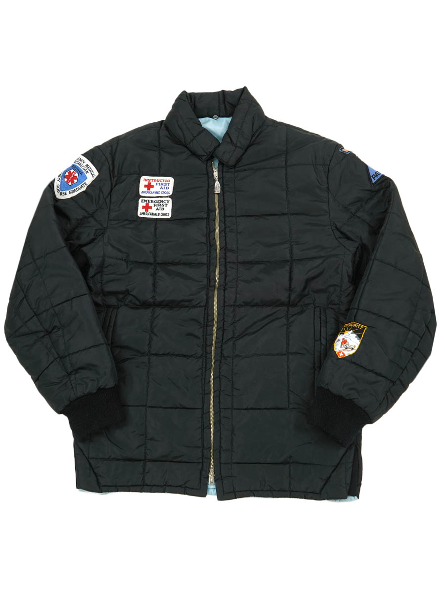 60's Roffe Rene inc. リバーシブル フード付き キルティングジャケット ブラック 実寸(L位) パッチ付き